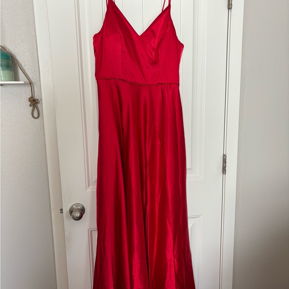 Women’s satin red gown